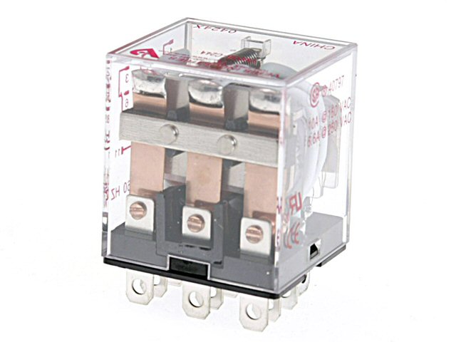 10A 3PDT Socket/DIN relay, Plain, 24VDC