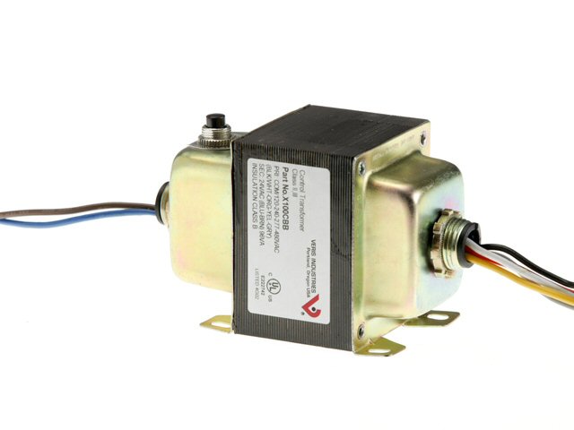 CONTROL TRANSFORMER, 100VA, 120/240/277/480-24VAC, CB, FT&DL HUB