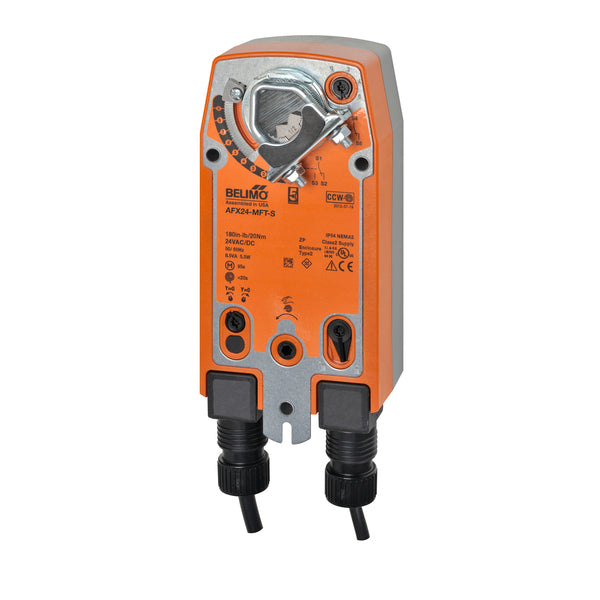 AFX24-MFT-S - Belimo Actuador de Damper, 2-10Vdc, On/Off, Flotante, 4-20mA, PWM, 24Vac, 24Vdc