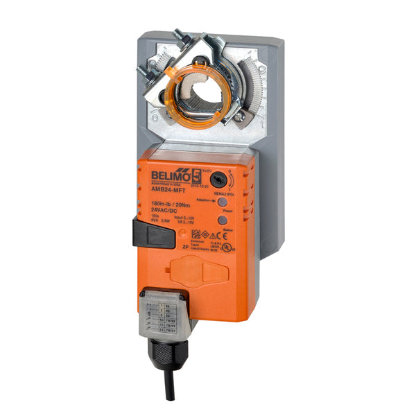 AMB24-MFT - Belimo Actuador de Damper, 2-10Vdc, On/Off, Flotante, 4-20mA, PWM, 24Vac, 24Vdc