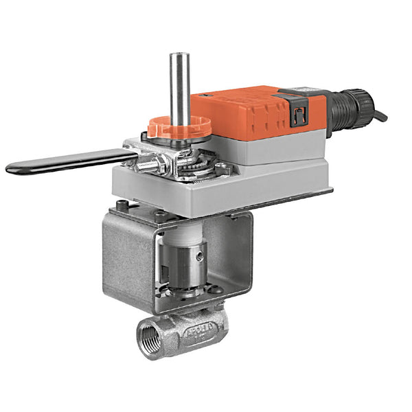 B220VS+NMX24-MFT-X1 - Valvula de Bola Belimo, 2 Vías, 3/4in, 2-10Vdc, On/Off, Flotante, 4-20mA, PWM, 24Vac, 24Vdc