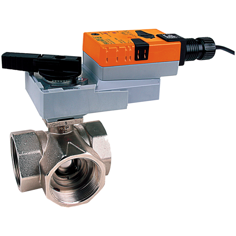 B340L+ARB24-3 - Valvula de Bola Belimo, 3 Vías, 1 1/2in, On/Off, Flotante, 24Vac, 24Vdc