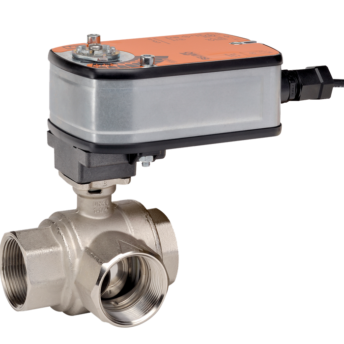 B309+LF24-MFT US - Válvula Belimo, Caracterizada, 3 Vías, 1/2in, 2-10Vdc, 24Vac, 24Vdc, On/Off, Flotante, 4-20mA, PWM