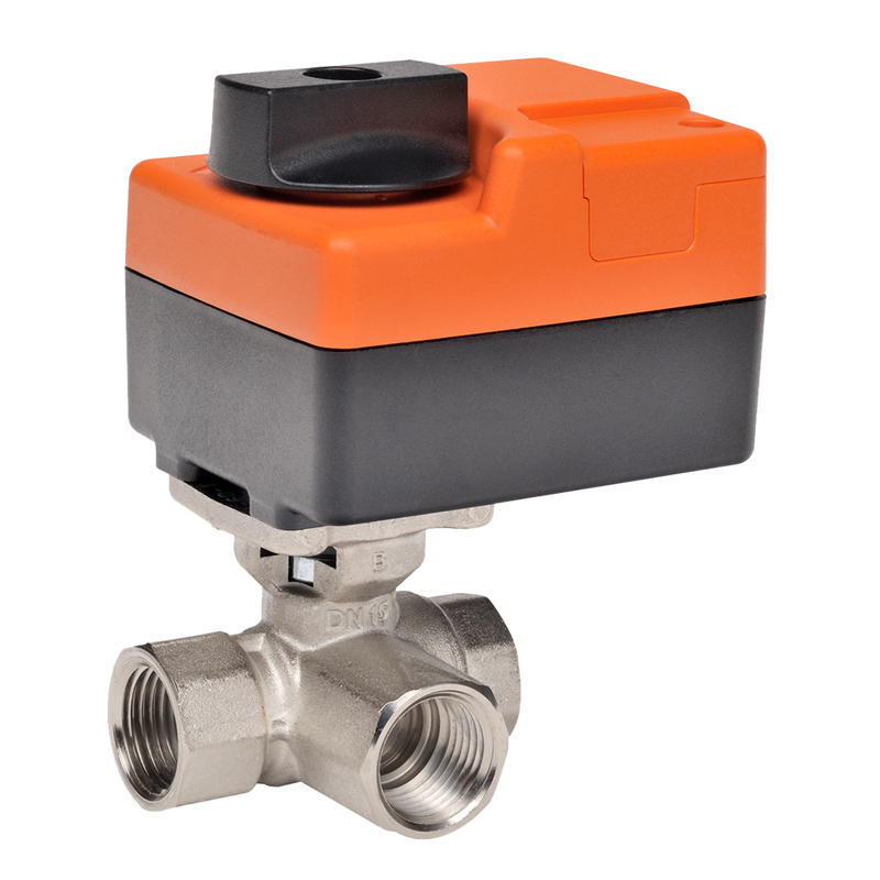 B317B+TR24-SR/300 US - Válvula Belimo, Caracterizada, 3 Vías, 3/4in, 2-10Vdc, 24Vac, 24Vdc