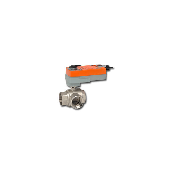 B339+AFRBUP - Válvula Belimo, Caracterizada, 3 Vías, 1 1/2in, On/Off, 24Vac, 24Vdc, 120Vac, 120Vdc, 240Vac