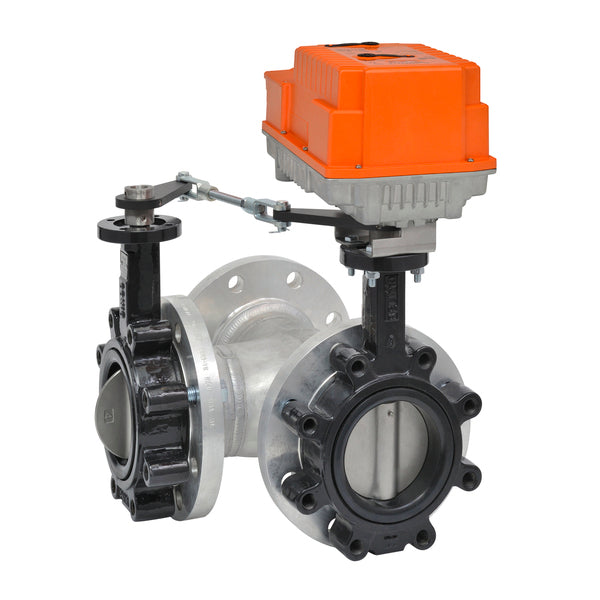 F7125HD+PKRXUP-MFT-T - Valvula de Mariposa Belimo, 3 Vias, 5in, 2-10Vdc, On/Off, Flotante, 4-20mA, PWM, Con Comunicacion, 24Vac, 24Vdc, 120Vac, 240Vac, 120Vdc