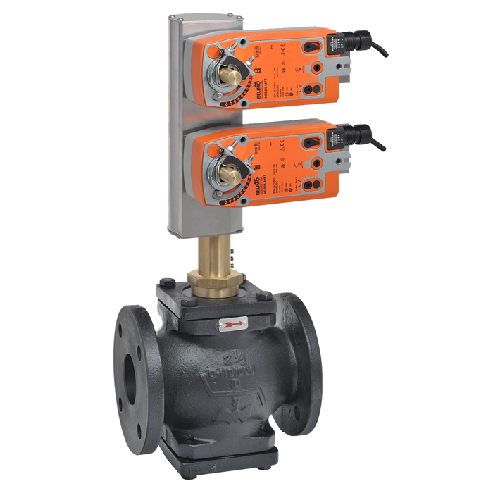 G6125CS+2*AFX24-MFT-X1 - Válvula de Globo Belimo, 2 Vias, 5in, 2-10Vdc, On/Off, Flotante, 4-20mA, PWM, 24Vac, 24Vdc