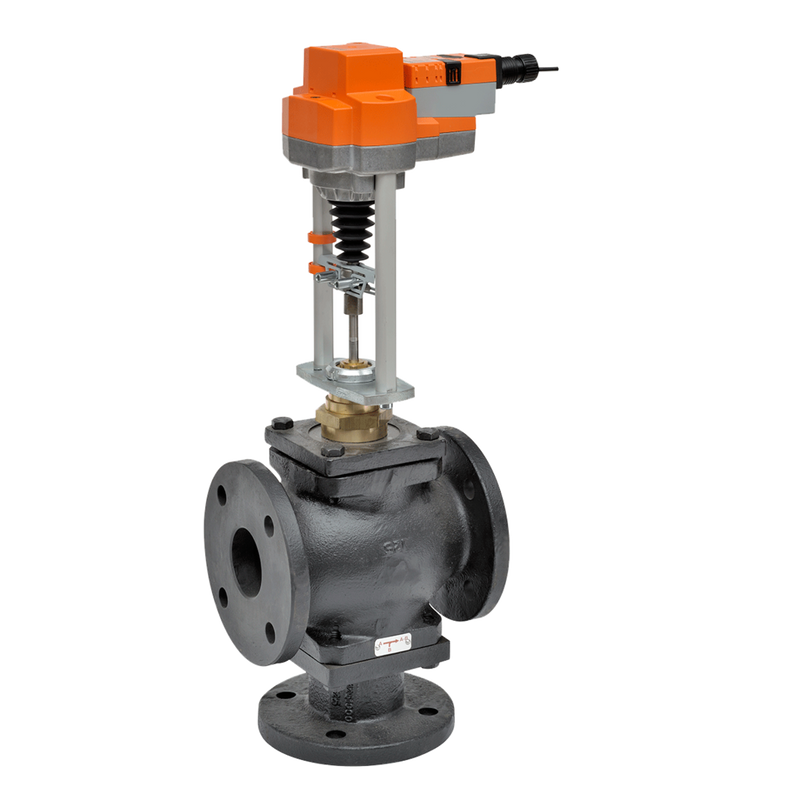 G7150-250+RVX24-3 - Válvula de Globo Belimo, 3 Vias, 6in, On/Off, Flotante, 24Vac, 24Vdc