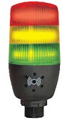 Alarma Visual y Audible, 85dB, Rojo/Amarillo/Verde, IP65, Para uso con Controladores LC40-42 y LC90-92