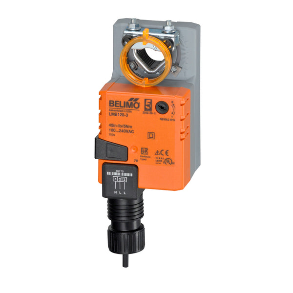 LMB120-3 - Belimo Actuador de Damper, On/Off, Flotante, 120Vac, 240Vac, 120Vdc, 240Vdc