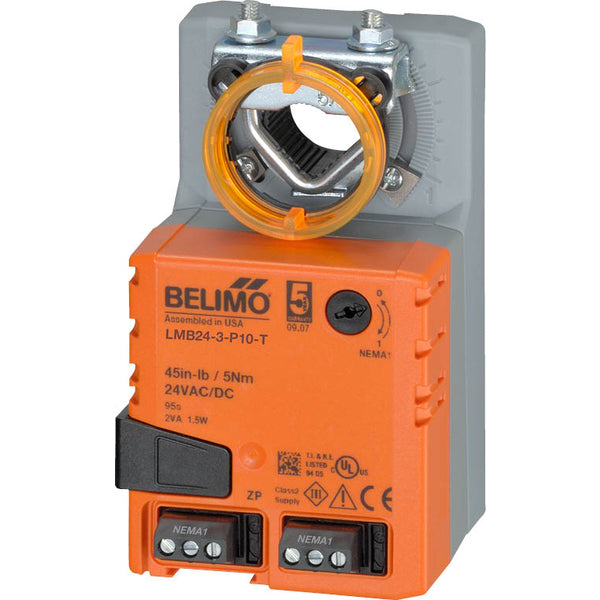 LMB24-3-P10-T - Belimo Actuador de Damper, On/Off, Flotante, 24Vac, 24Vdc