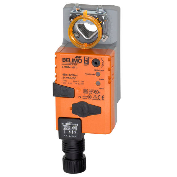 LMB24-MFT - Belimo Actuador de Damper, 2-10Vdc, On/Off, Flotante, 4-20mA, PWM, 24Vac, 24Vdc