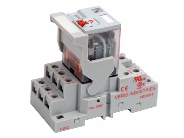 Relay & Socket Kit, 3PDT - F w/- F  Socket, 24VDC
