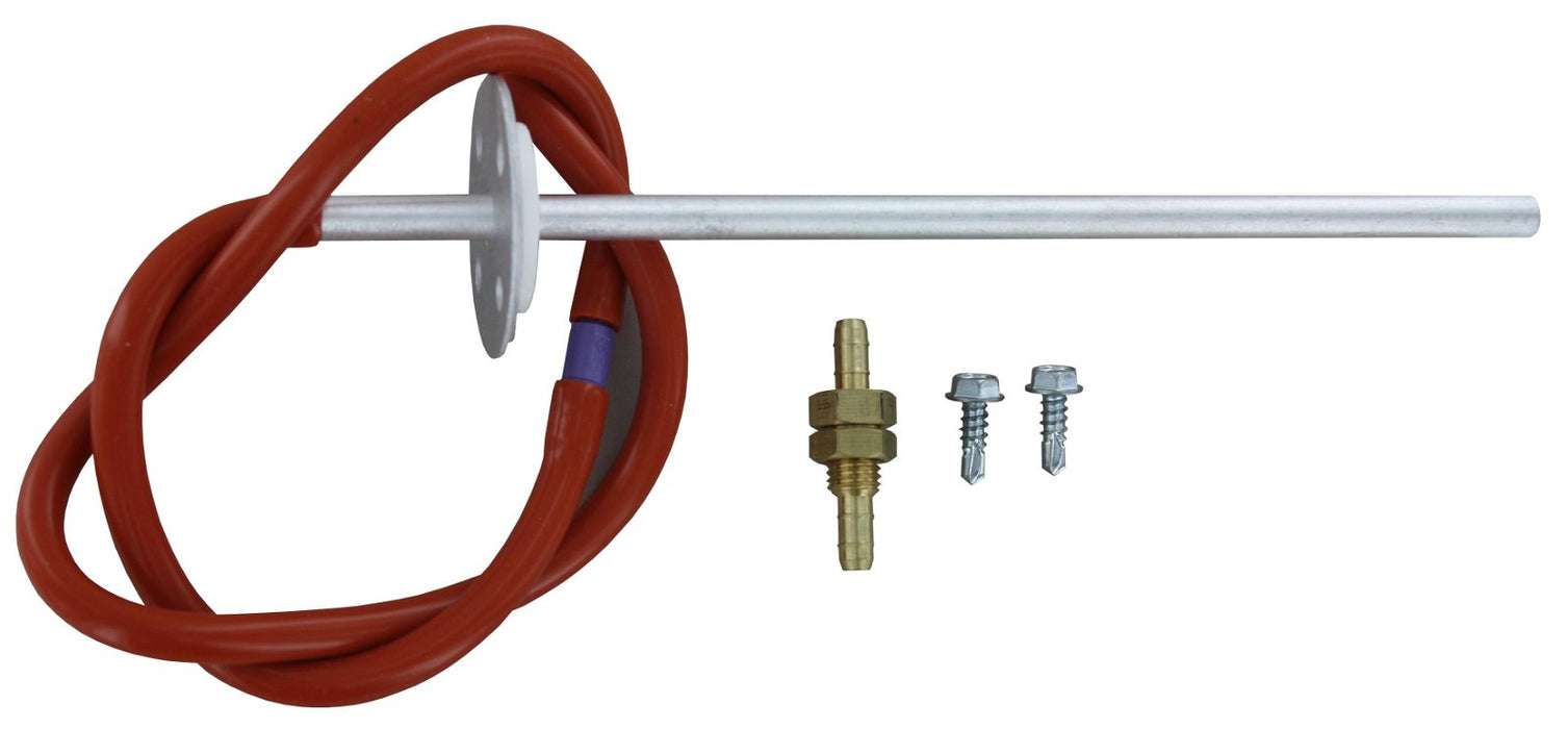 La punta de presión estática mide la presión neumática estática en un conducto, el conjunto incluye una sonda de 6", estructura de caucho de silicona y tornillos, un amortiguador de incrementos súbitos asegura lecturas estables y puede añadirse un reducto