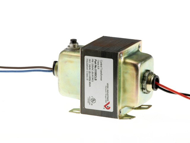 CONTROL TRANSFORMER, 100VA, 220-24VAC, CB, Dual Hub Min