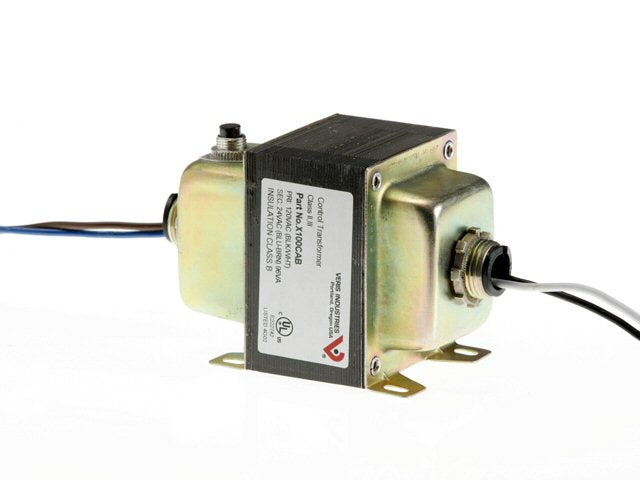 CONTROL TRANSFORMER, 100VA, 120-24VAC, CB, FT&DUAL HUB