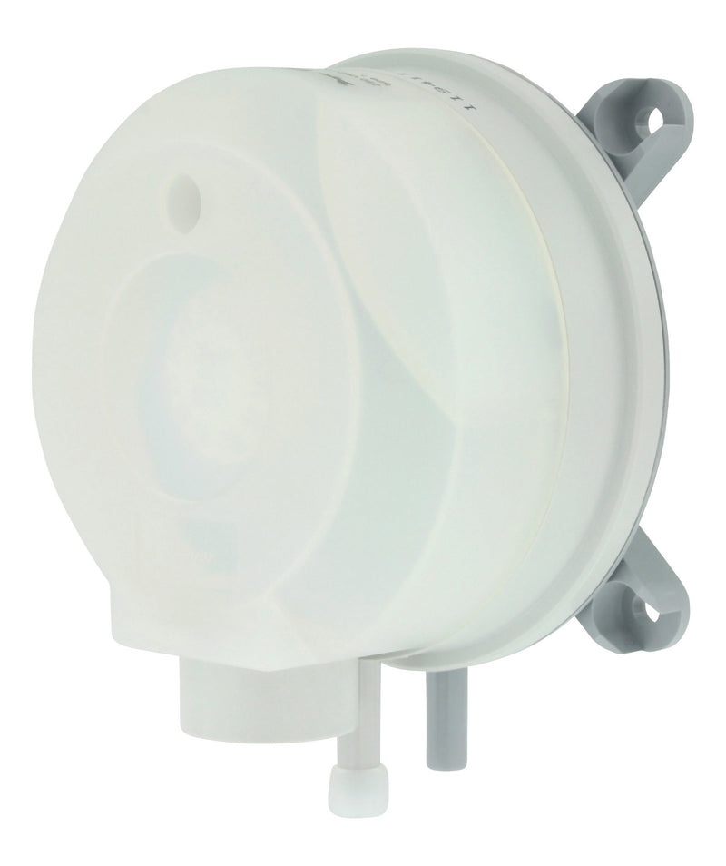 Interruptor de presión diferencial ajustable, rango de 0.12-1.60" columna de agua, con conexión NPT de 1/2".