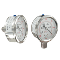 Medidor de acero inoxidable de 2.5", conexión inferior NPT de 1/4", rango de 30" Hg