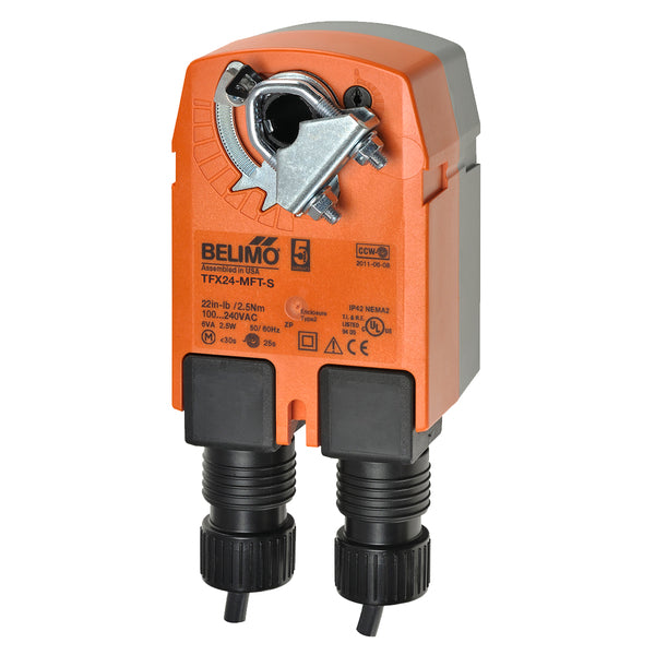 TFX24-MFT-S - Belimo Actuador de Damper, 2-10Vdc, On/Off, Flotante, 4-20mA, PWM, 24Vac, 24Vdc